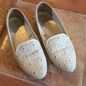 White lace flats bought in Japan size L (7-7.5)